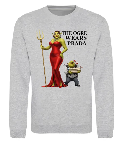 Світшот Огр носить прада Сірий меланж фото