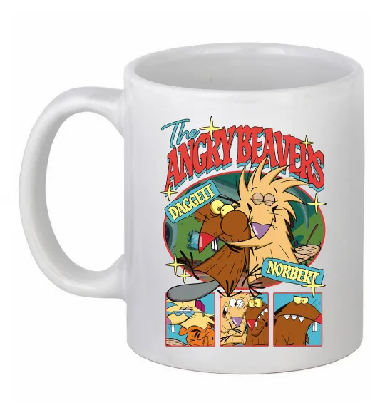 Чашка керамічна Злюки Бобри колаж Білий фото