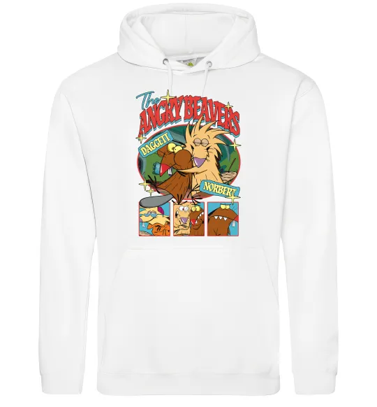 Чоловіча толстовка (худі) Злюки Бобри колаж Білий фото