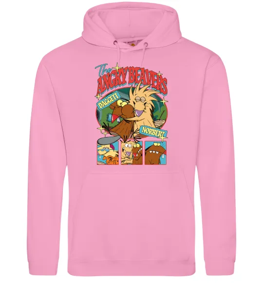 Жіноча толстовка (худі) Злюки Бобри колаж Рожевий фото