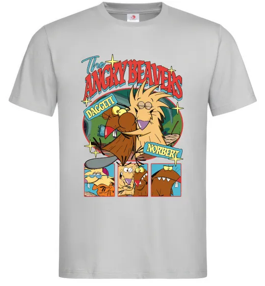 Чоловіча футболка Злюки Бобри колаж Сірий фото