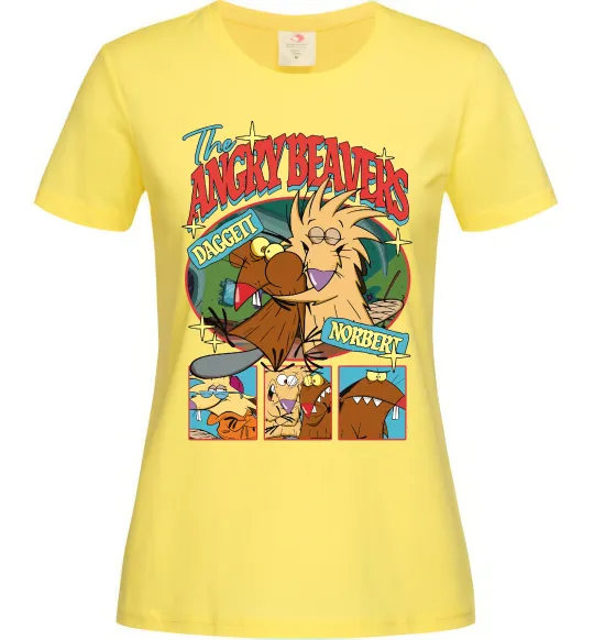 Жіноча футболка Злюки Бобри колаж Лимонний фото