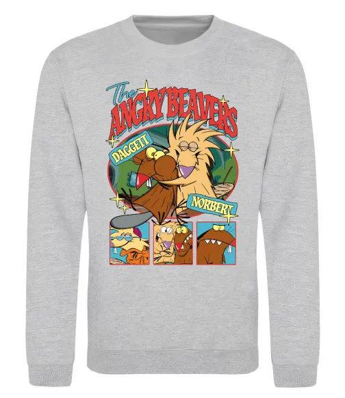 Світшот Злюки Бобри колаж Сірий меланж фото