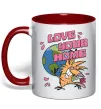 Чашка с цветной ручкой Love your home Злюки Бобри Красный фото