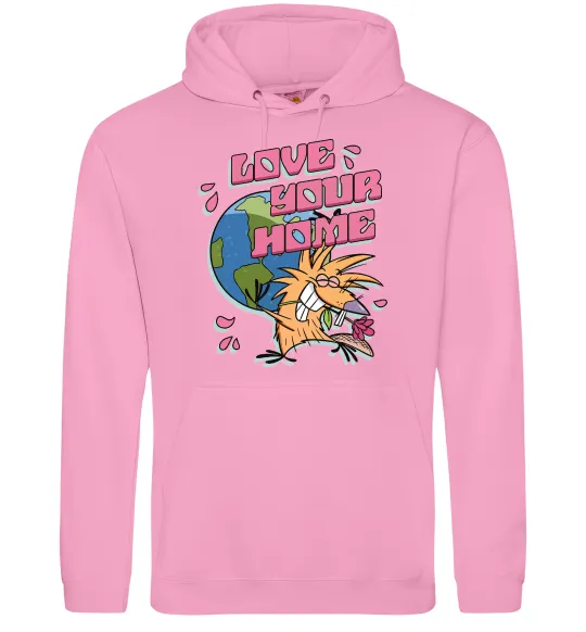 Мужская толстовка (худи) Love your home Злюки Бобри Розовый фото