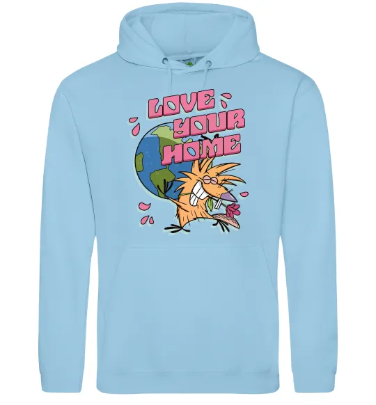 Мужская толстовка (худи) Love your home Злюки Бобри Голубой фото