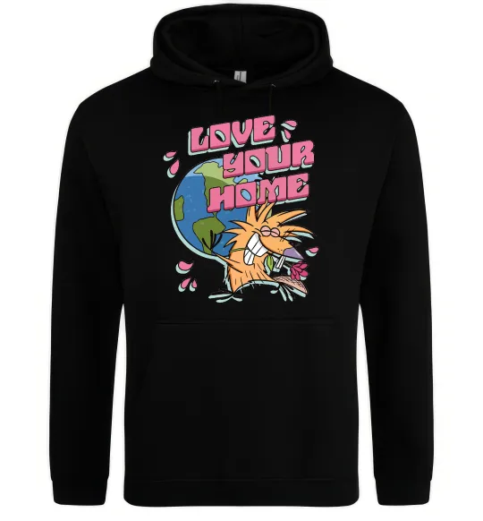 Женская толстовка (худи) Love your home Злюки Бобри Черный фото