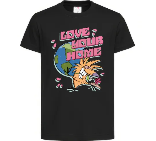 Детская футболка Love your home Злюки Бобри Черный фото