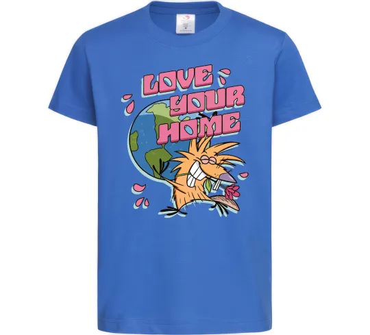 Детская футболка Love your home Злюки Бобри Ярко-синий фото