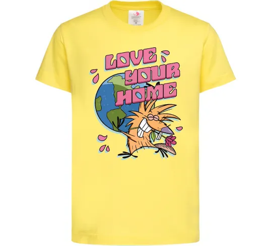 Детская футболка Love your home Злюки Бобри Лимонный фото