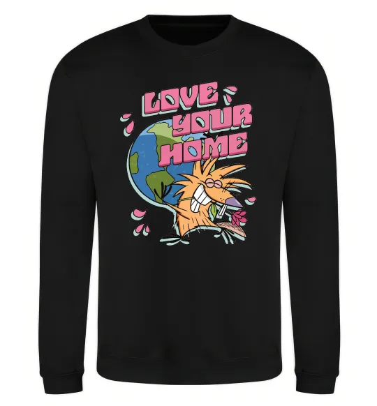 Свитшот Love your home Злюки Бобри Черный фото