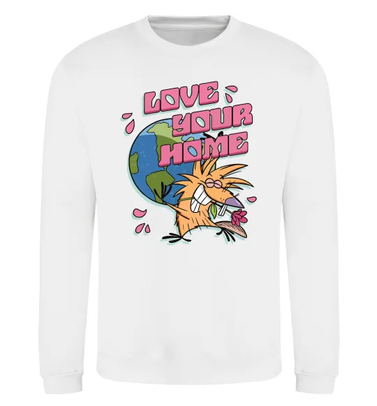 Свитшот Love your home Злюки Бобри Белый фото