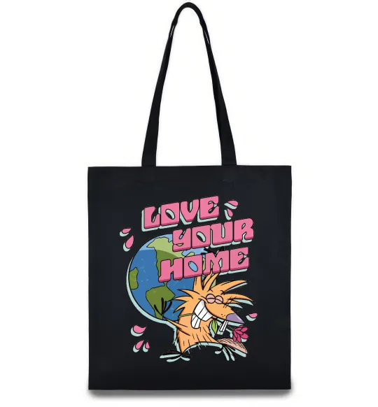 Эко-сумка Love your home Злюки Бобри Черный фото