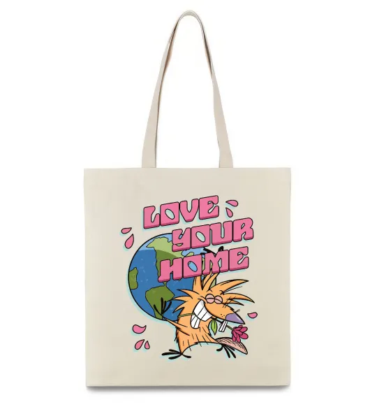 Эко-сумка Love your home Злюки Бобри Бежевый фото