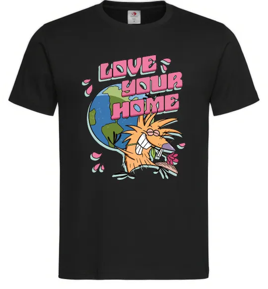 Мужская футболка Love your home Злюки Бобри Черный фото