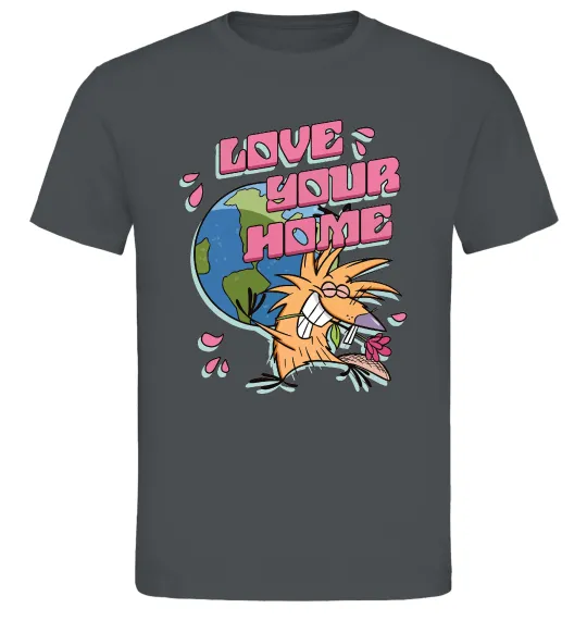 Мужская футболка Love your home Злюки Бобри Графит фото