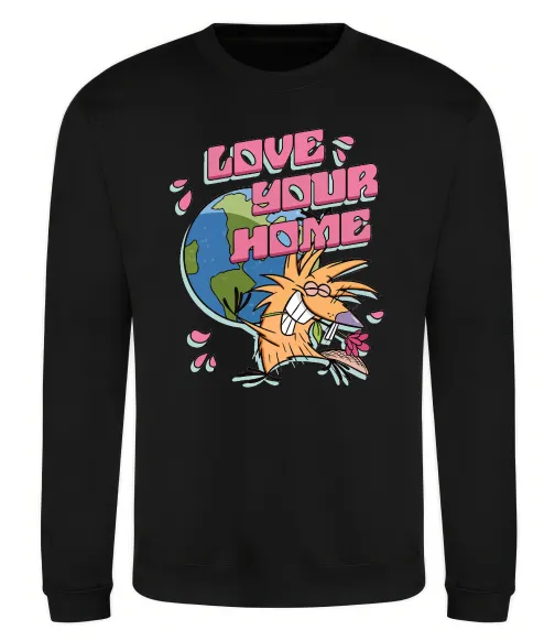 Свитшот Love your home Злюки Бобри Черный фото