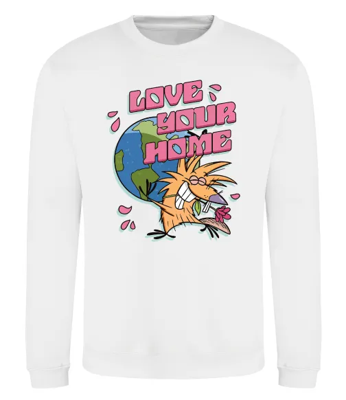 Свитшот Love your home Злюки Бобри Белый фото