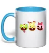 Чашка с цветной ручкой Happy tree friends Голубой фото