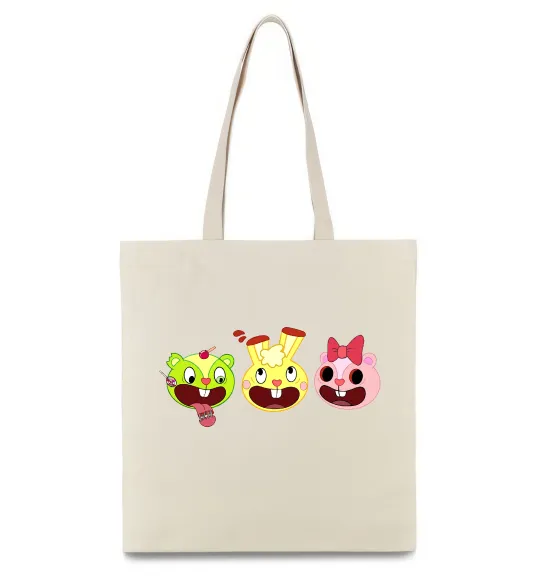 Эко-сумка Happy tree friends Бежевый фото