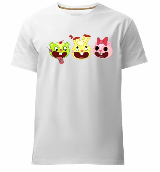 Мужская премиум футболка Happy tree friends Белый фото