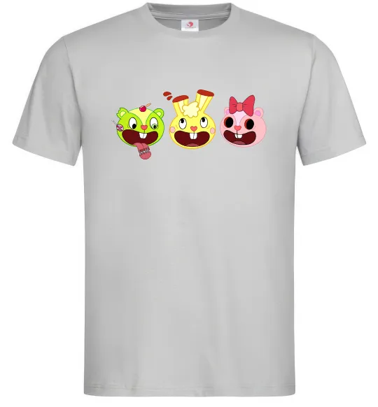 Мужская футболка Happy tree friends Серый фото