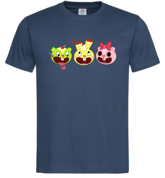 Мужская футболка Happy tree friends Темно-синий фото