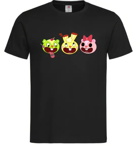Мужская футболка Happy tree friends Черный фото