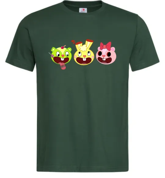 Мужская футболка Happy tree friends Темно-зеленый фото