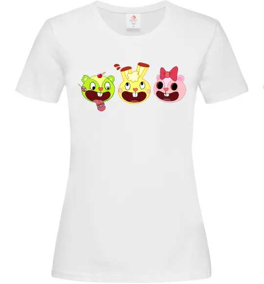Женская футболка Happy tree friends Белый фото