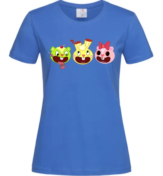 Женская футболка Happy tree friends Ярко-синий фото