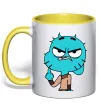 Чашка с цветной ручкой Gumball Лимонный фото