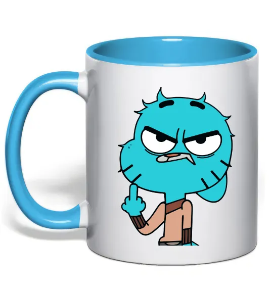 Чашка с цветной ручкой Gumball Голубой фото