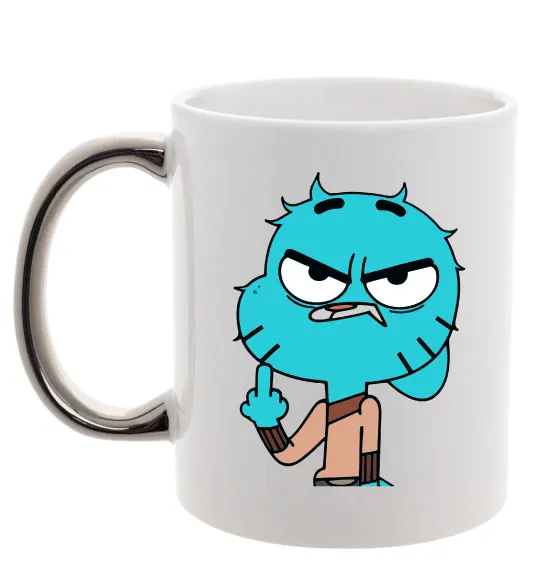 Чашка с цветной ручкой Gumball Серебро фото