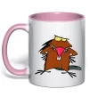 Чашка с цветной ручкой Dagget beaver Нежно розовый фото