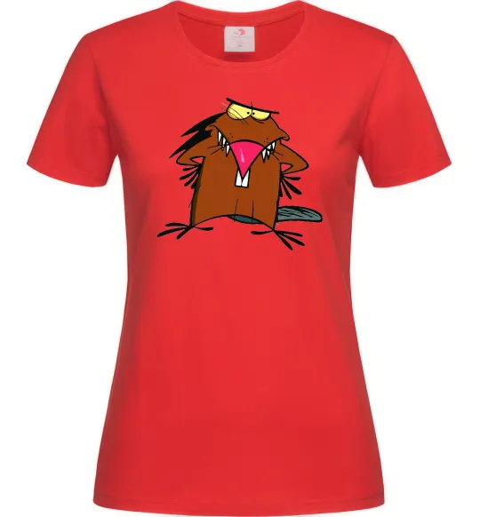 Женская футболка Dagget beaver Красный фото