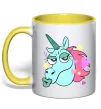 Чашка с цветной ручкой Pony Head Лимонный фото