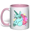 Чашка с цветной ручкой Pony Head Нежно розовый фото