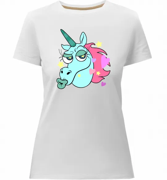 Женская премиум футболка Pony Head Белый фото