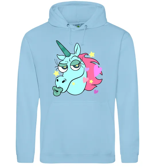 Мужская толстовка (худи) Pony Head Голубой фото