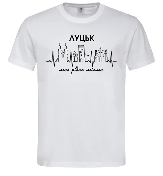 Чоловіча футболка Луцьк моє рідне місто Білий фото