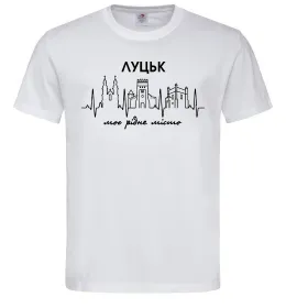 Чоловіча футболка Луцьк моє рідне місто Білий фото