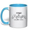 Чашка з кольоровою ручкою Луцьк моє рідне місто Блакитний Чашка з кольоровою ручкою Луцьк моє рідне місто Блакитний фото