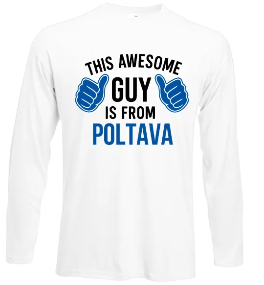 Лонгслів Awesome guy from Poltava Білий фото