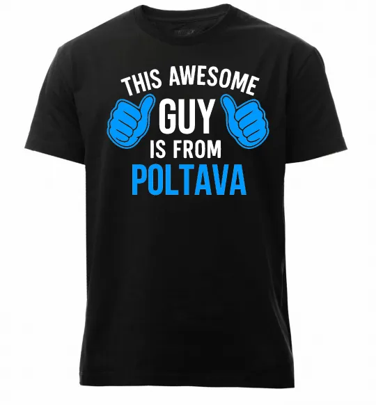 Мужская премиум футболка Awesome guy from Poltava Черный фото