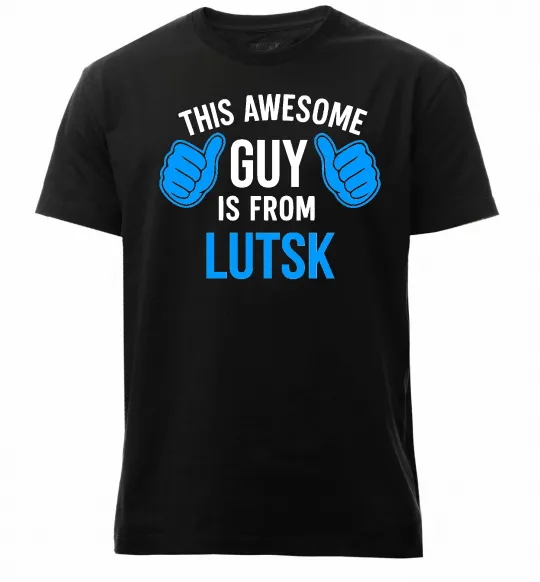 Мужская премиум футболка Awesome guy from Lutsk Черный фото