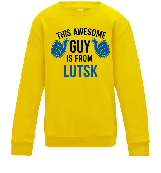 Детский Свитшот Awesome guy from Lutsk Солнечно желтый фото