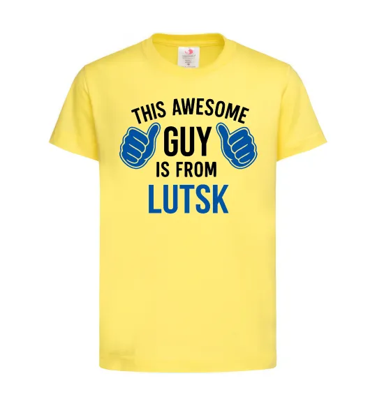 Детская футболка Awesome guy from Lutsk Лимонный фото