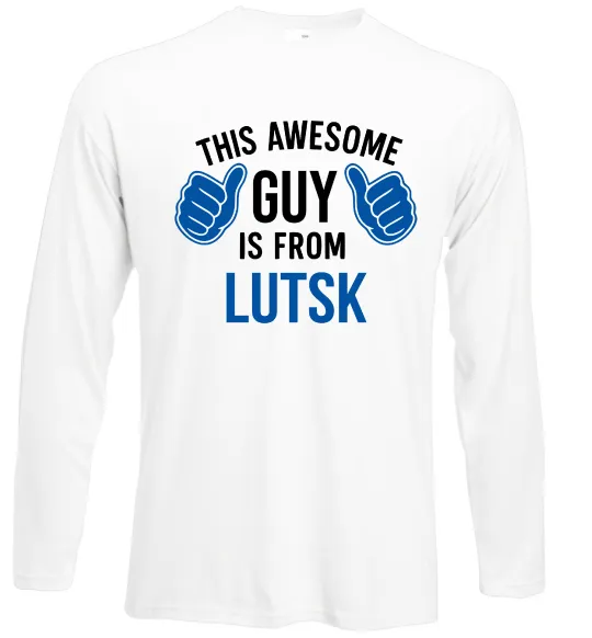 Лонгслів Awesome guy from Lutsk Білий фото