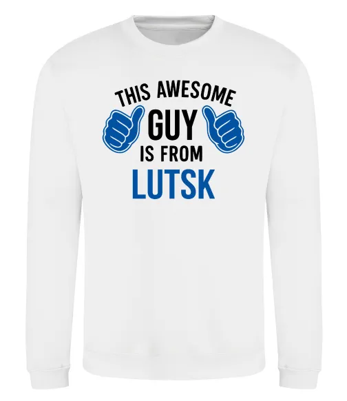 Світшот Awesome guy from Lutsk Білий фото